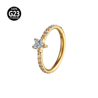 Piercing Argola Titânio Segmento Articulado Zircônia Estrela