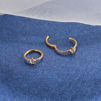Piercing Argola Titânio Segmento Articulado Zircônia Estrela