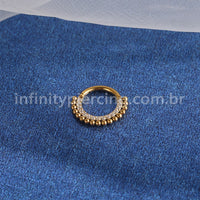 Piercing Argola Titânio Segmento Articulado Indiano Zircônia Cravejada