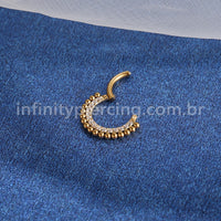 Piercing Argola Titânio Segmento Articulado Indiano Zircônia Cravejada