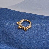 Piercing Argola Titânio Segmento Articulado Indiano Zircônia Cravejada