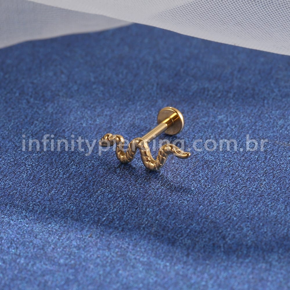 Piercing Labret Titânio Cobra
