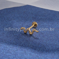 Piercing Labret Titânio Cobra