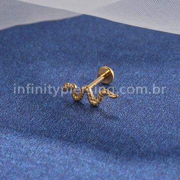 Piercing Labret Titânio Cobra