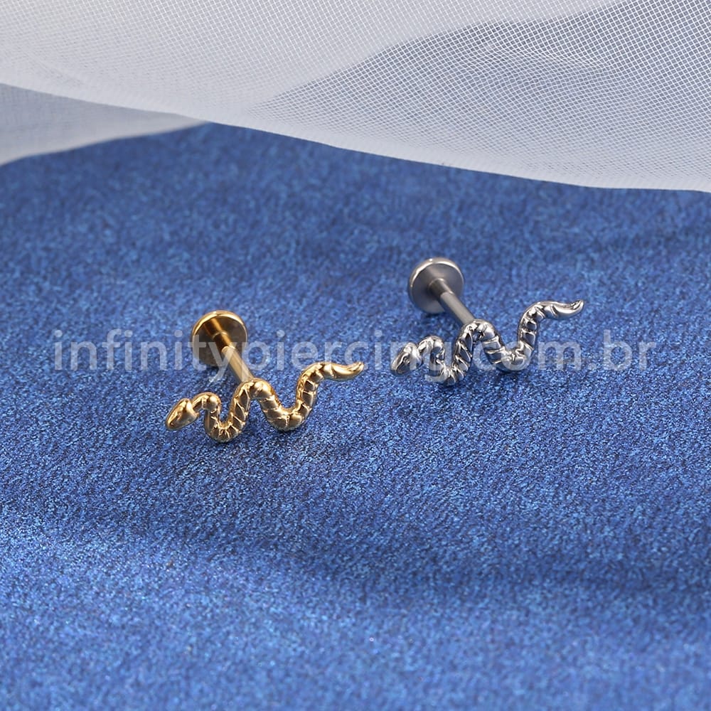 Piercing Labret Titânio Cobra