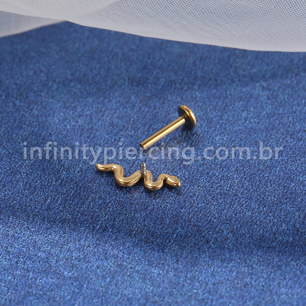 Piercing Labret Titânio Cobra