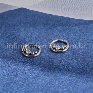 Piercing Argola Titânio Segmento Articulado Zircônia