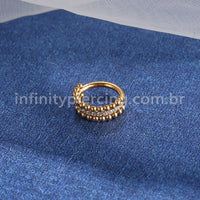 Piercing Argola Titânio Segmento Articulado Indiano Zircônia Cravejada