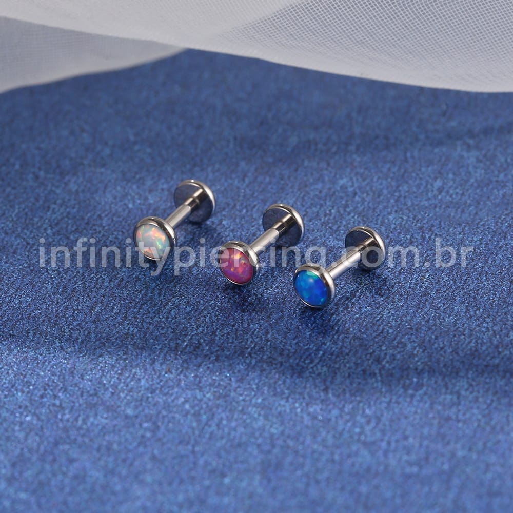 Piercing Labret Titânio Opala