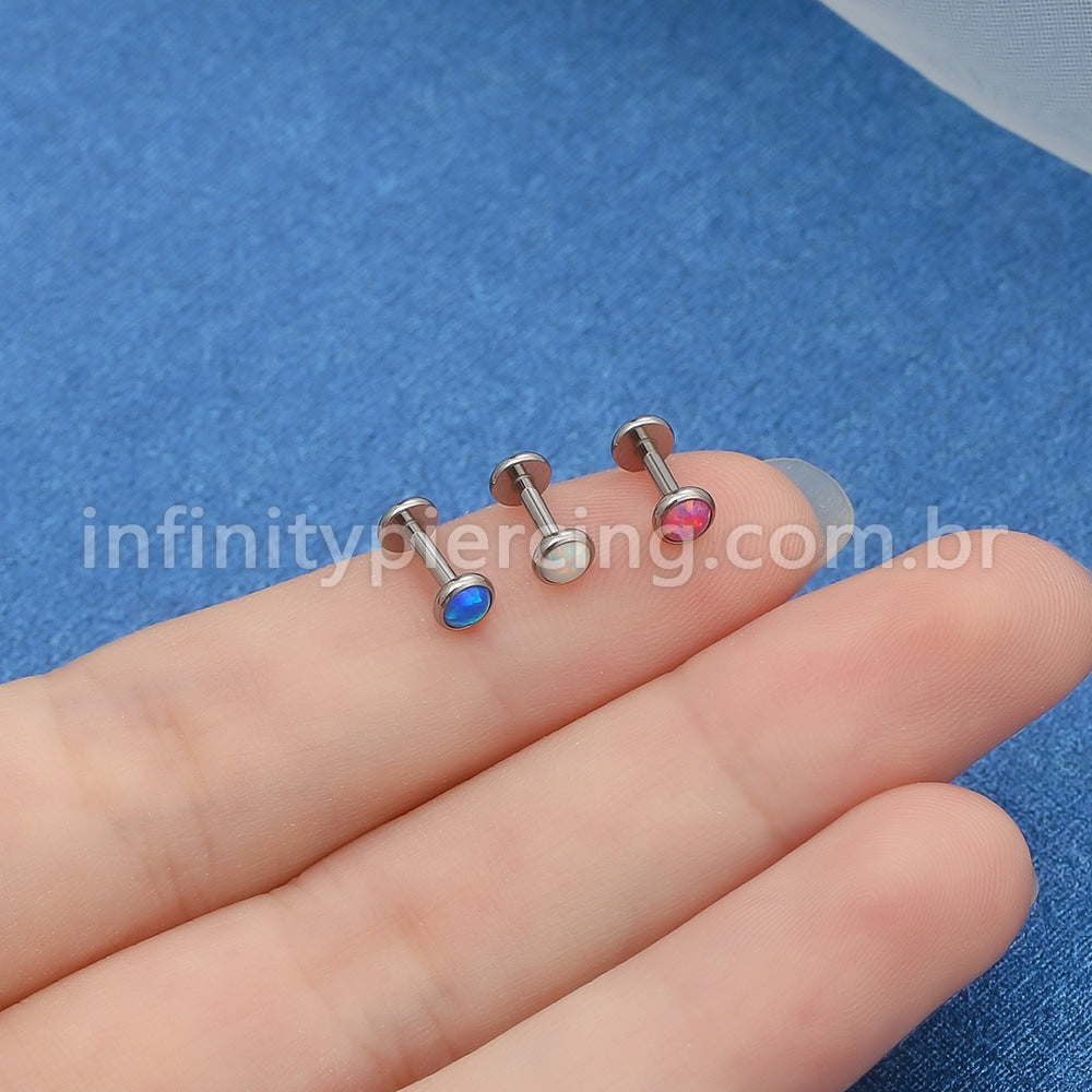 Piercing Labret Titânio Opala