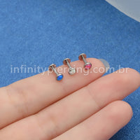 Piercing Labret Titânio Opala
