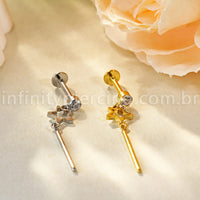 Piercing Labret Titânio Com Pingente Estrela