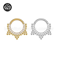 Piercing Argola Titânio Segmento Articulado Indiano Zircônia Cravejada