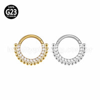 Piercing Argola Titânio Segmento Articulado Indiano Zircônia Cravejada