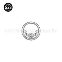 Piercing Argola Titânio Segmento Articulado Zircônia
