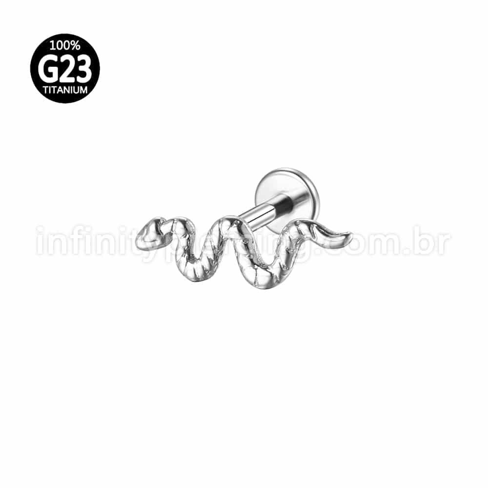 Piercing Labret Titânio Cobra