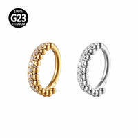 Piercing Argola Titânio Segemento Articulado Indiano Zircônia Cravejada
