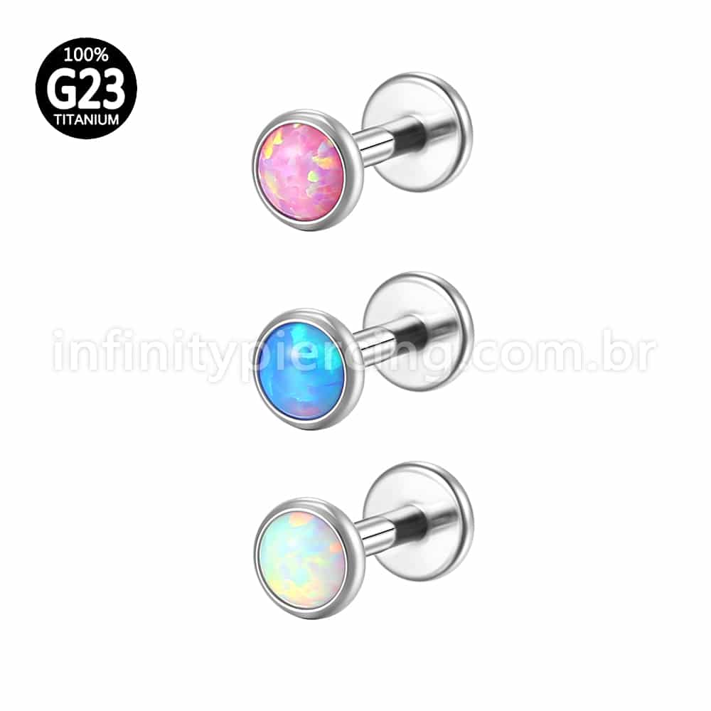 Piercing Labret Titânio Opala