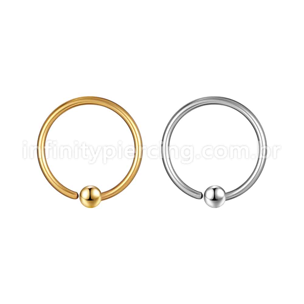 Piercing Argola Aço Cirúrgico Bolinha