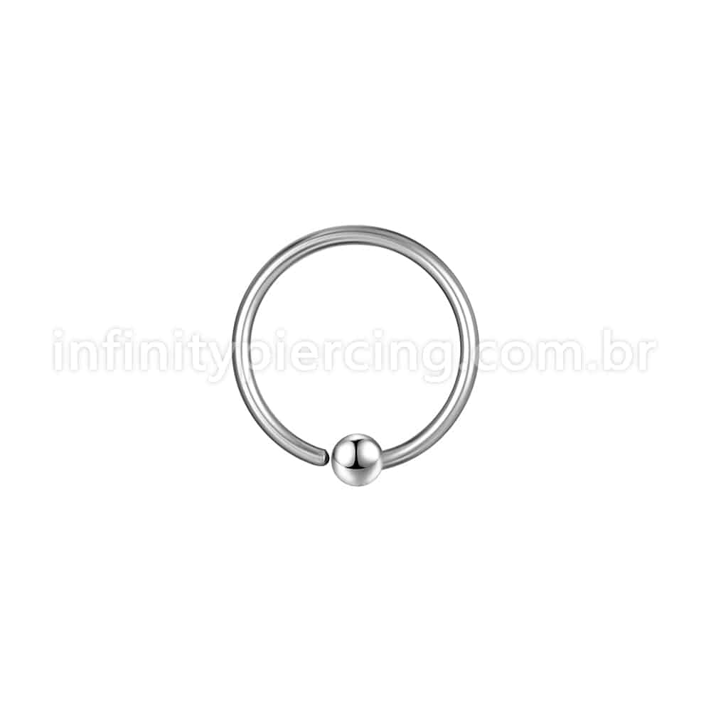 Piercing Argola Aço Cirúrgico Bolinha