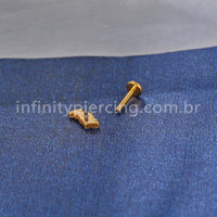 Piercing Labret Titânio 5 Zircônias Retangular