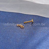 Piercing Labret Titânio Trio Zircônia