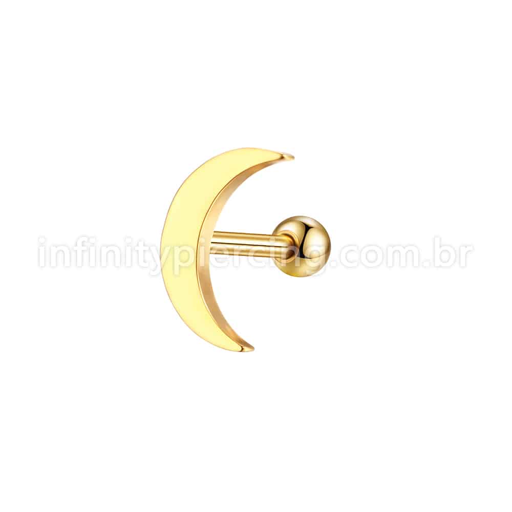 Piercing Microbell Aço Cirúrgico Lua