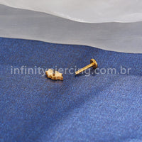 Piercing Labret Titânio Mini Folha Zircônia