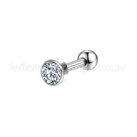 Piercing Minibarbell Aço Cirúrgico Swarovski