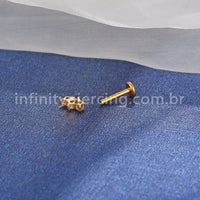 Piercing Labret Titânio Trio Zircônia