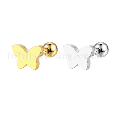 Piercing Microbell Aço Cirúrgico Borboleta