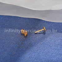 Piercing Labret Titânio Folha 5 Zircônias