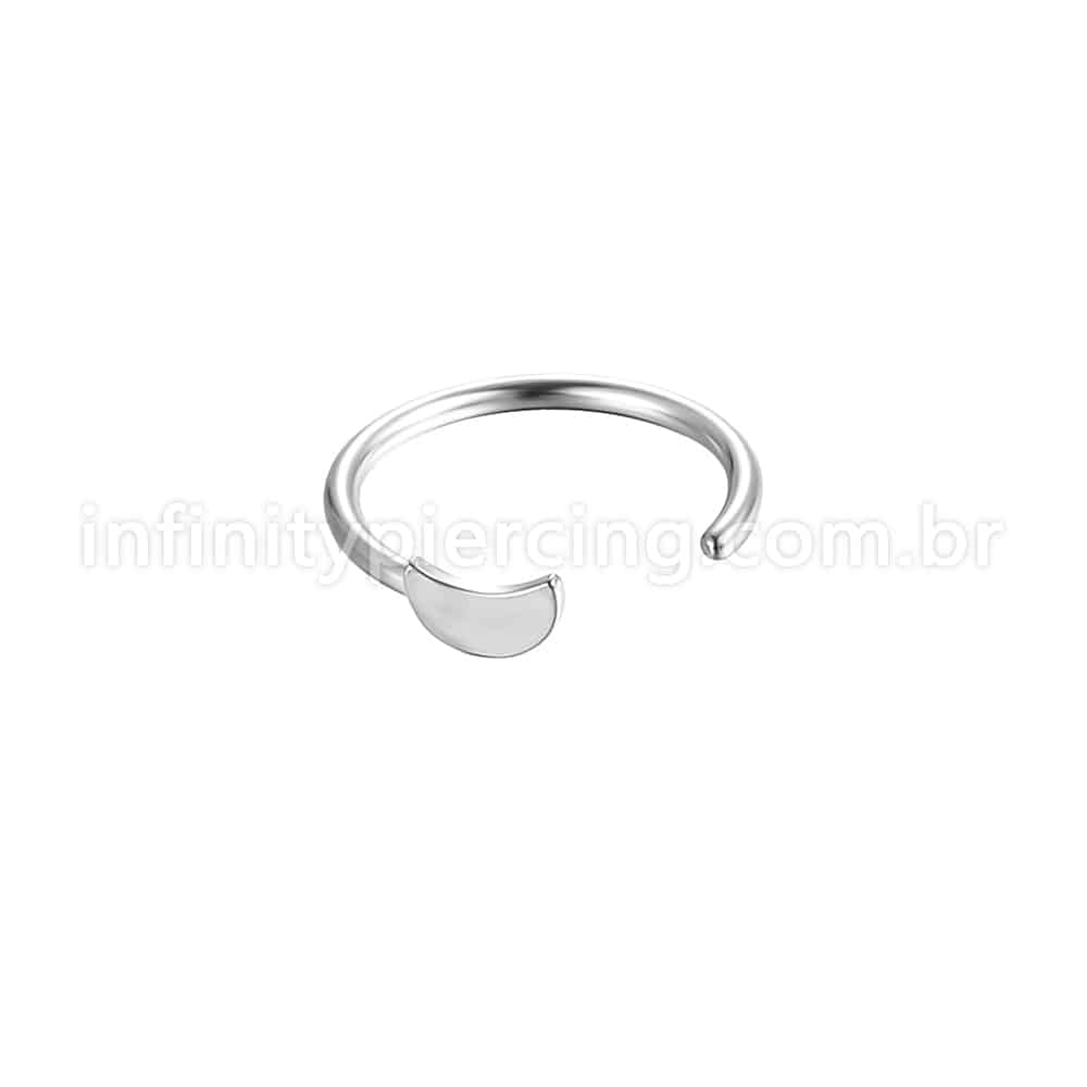 Piercing G-Ring Aço Cirúrgico Lua