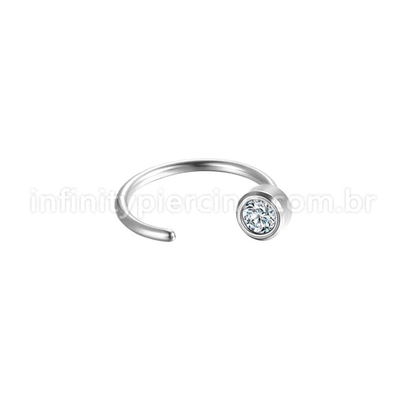 Piercing G-Ring Aço Cirúrgico Strass