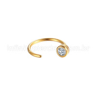 Piercing G-Ring Aço Cirúrgico Strass