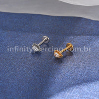 Piercing Labret Aço Cirúrgico Gota Zircônia