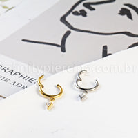 Piercing Argola Titânio Segmento Articulado Com Pingente Deltoid