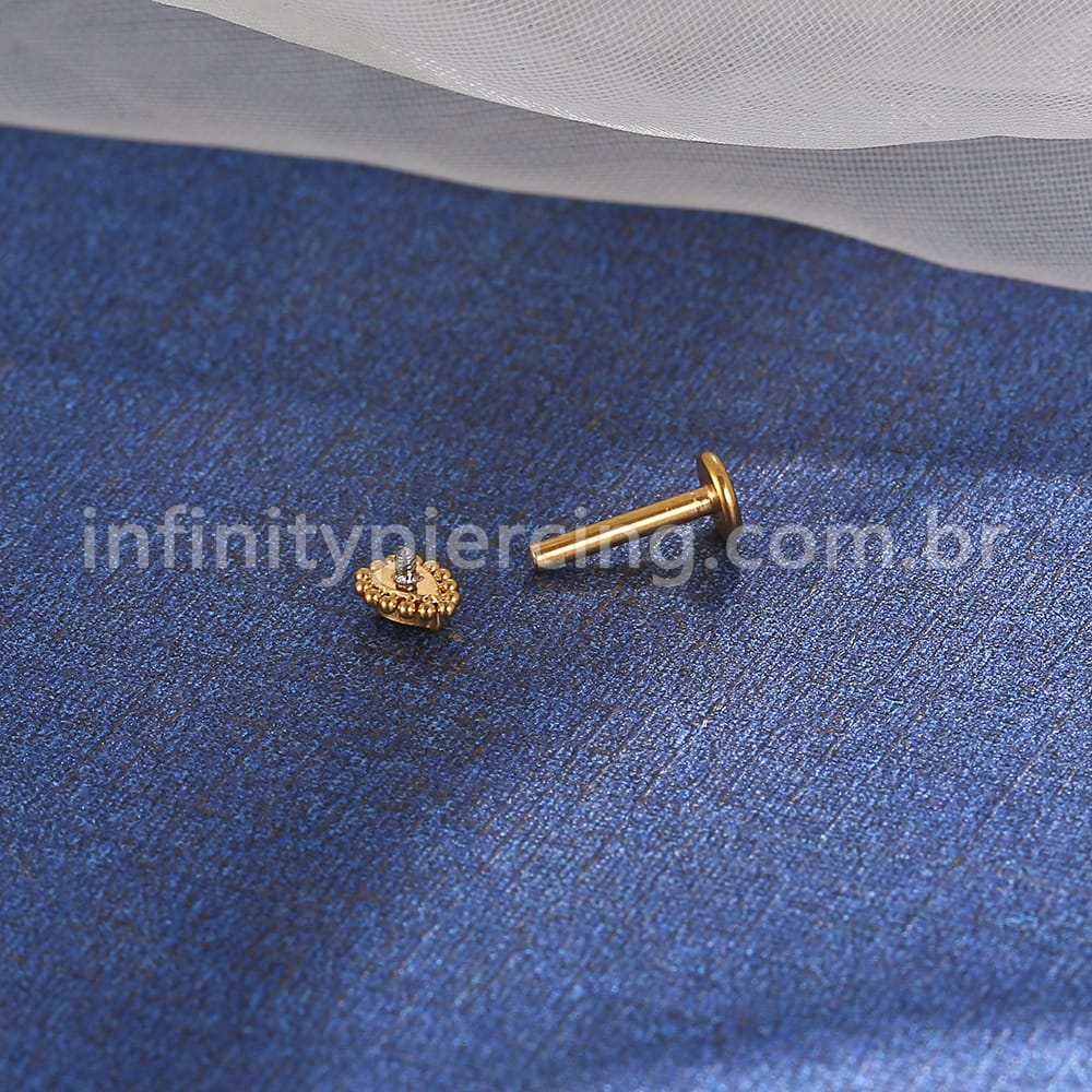 Piercing Labret Aço Cirúrgico Gota Zircônia