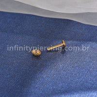 Piercing Labret Aço Cirúrgico Gota Zircônia