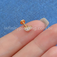 Piercing Labret Titânio Trio Zircônia