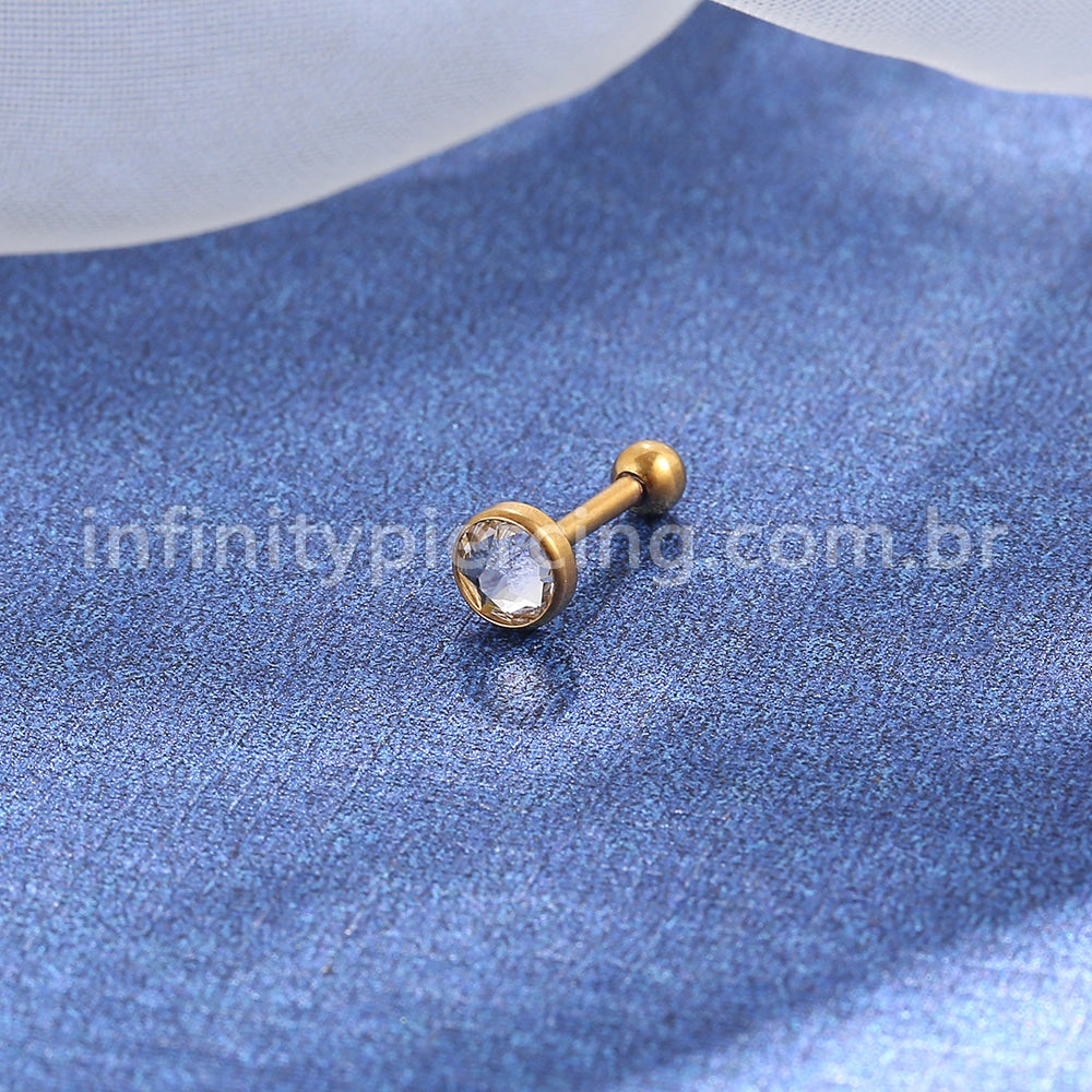 Piercing Minibarbell Aço Cirúrgico Swarovski