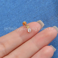 Piercing Labret Titânio Abacaxi Zircônia