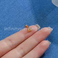 Piercing Labret Titânio Folha 3 Zircônias