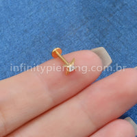 Piercing Labret Titânio Estrela Zircônia