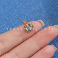 Piercing Labret Titânio Girassol Zircônia