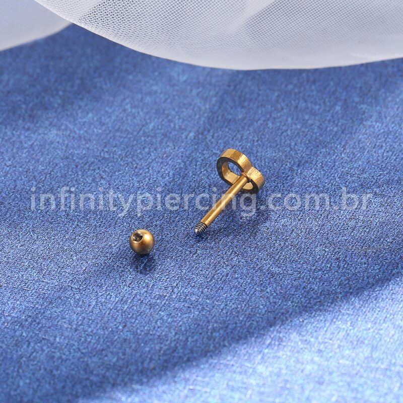 Piercing Microbell Aço Cirúrgico Coração Vazado