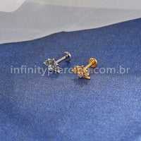 Piercing Labret Titânio Teia De Aranha Zircônia