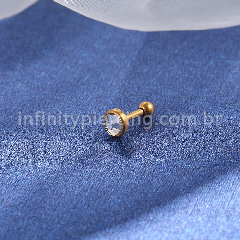 Piercing Microbell Aço Cirúrgico Zircônia