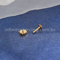 Piercing Labret Titânio Flor Zircônia