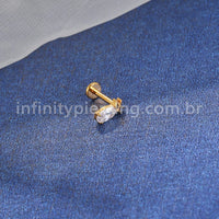 Piercing Labret Titânio Abacaxi Zircônia